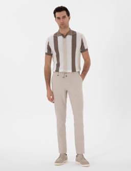Bej Slim Fit Keten Kar___ml_ Beli Ba_c_kl_ Kanvas Pantolon - Cacharel фото 3