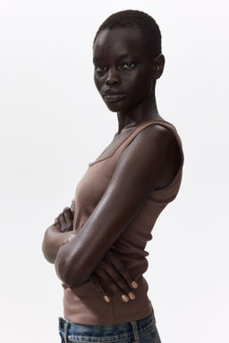 Top de canal? con escote cuadrado - H&m фото 7