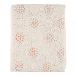 "LACE" Скатерть ажурная ПВХ "Елецкое кружево" 220х137см, длина стола до 180см, на 8 персон, бежевый фон, бежевое тиснение, матовая, на пленке, т.м. Домашняя мода (Китай)