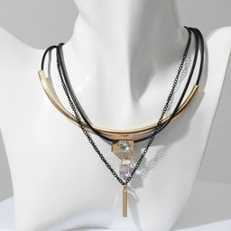 Кулон «Эксклюзив», ромб, белый в золоте, 37 см