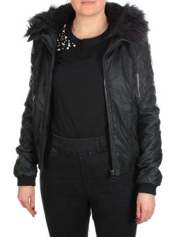 74051 BLACK Куртка зимняя женская NO NAME (200 гр. холлофайбер) - Фабричный китай фото 9