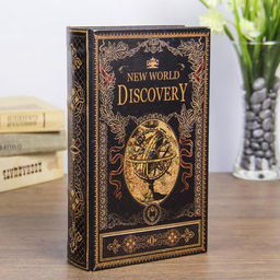 Шкатулка книга - сейф «Открытие нового мира», дерево, искусственная кожа, 21×13×5 см