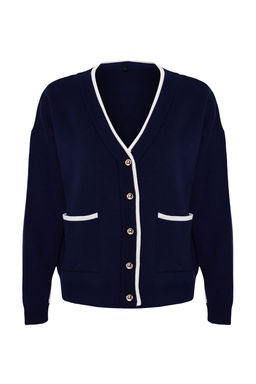 TRENDYOLMILLA Siyah Renk Bloklu Genis Kal?p Triko H?rka TWOAW25HI00256  фото 6