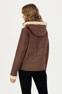 Женская светло-коричневая кожаная куртка - U.s. polo assn фото 5