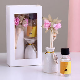 Набор подарочный с диффузором Ваза с цветком шоколад, Богатство Аромата фото 5