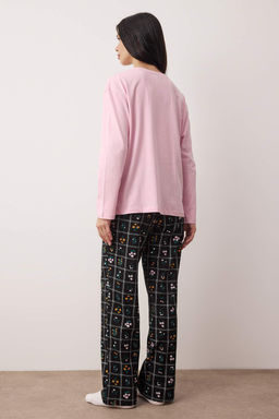 Beyaz %100 Pamuklu Kurdele/Fiyonklu ve Puantiyeli Orme Pijama Tak?m? THMAW26PT00053 - Trendyolmilla фото 9