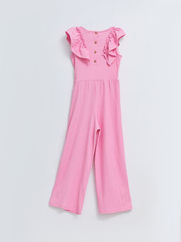 Bisiklet Yaka Kendinden Desenli K?sa Kollu K?z ?ocuk Tulum - Waikiki фото 2