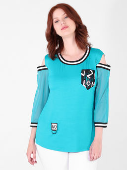 Блузка бирюзовая