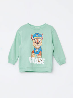 Bisiklet Yaka Uzun Kollu Paw Patrol Bask?l? Erkek Bebek Sweatshirt ve Pantolon 2li Tak?m - Waikiki фото 2