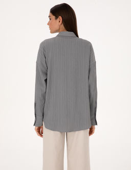 Gri Oversize Uzun Kollu G_mlek - Pierre cardin фото 5