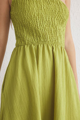 TRENDYOLMILLA Kahverengi Belden Ac?lan Ust Bedeni Gipeli Tek Omuz Midi Dokuma Elbise TWOSS23EL01830  фото 31