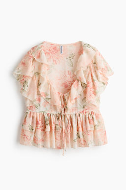 Flounced tie-front blouse - H&m фото 2