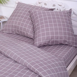 Постельное бельё 2сп Таттерсол серо-бежевый, 175х210см, 175х210см, 70х70см 2шт, бязь, 120г/м, хлопок 100% - Атра фото 2