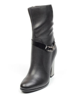 YF189-060M BLACK Полусапоги зимние женские (натуральная кожа, натуральный мех (еврозима))