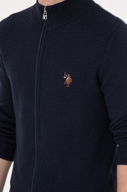 Мужской темно-синий базовый трикотажный кардиган Неожиданная скидка в корзине - U.s. polo assn фото 7