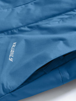 Парка зимняя подростковая для мальчика с капюшоном и мехом синего цвета 9535S - Valianly фото 15