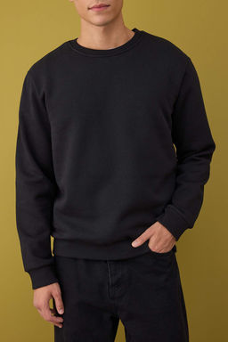 Siyah-Lacivert-Gri Melanj 3lu Paket Regular/Normal Kesim Basic Ici Polar Sweatshirt TMNAW26SW00006 - Trendyolmilla фото 13