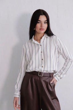 11456 Рубашка белая в полоску