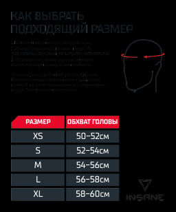 Шлем закрытый INSANE IMPACT IN24-HG400, ПУ, черный