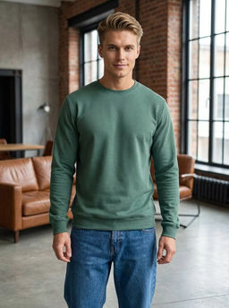 KM1873 Свитшот (кашемир) ТМ_ЗЕЛЕНЫЙ
