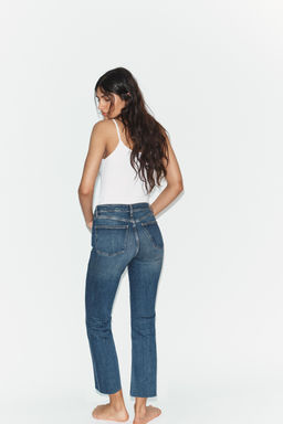 JEANS TRF CROPPED FLARE TIRO ALTO / Azul - Zara фото 4