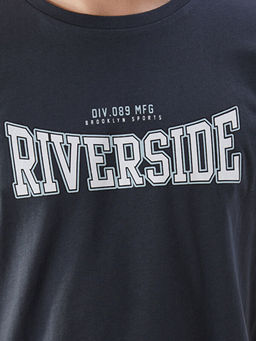 Bisiklet Yaka K?sa Kollu Bask?l? Penye Erkek Ti??rt