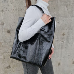 Женская мягкая кожаная сумка шоппер 0054-1 - Cidirro фото 5