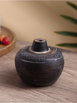 Ваза для сухоцветов «Терра», 11×11×10 см, дерево джати, тёмно-коричневая