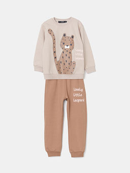 Bisiklet Yaka Bask?l? K?z Bebek E?ofman Tak?m