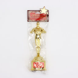 Кубок наградная фигура Золотой человек, оскар, золото, 18 х 6,3 см.