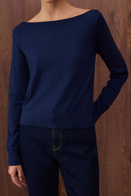 Ozel Koleksiyon Lacivert Premium Iplik/Ozel Iplik Trend Triko Kazak TWOAW26KZ00159 - Trendyolmilla фото 3