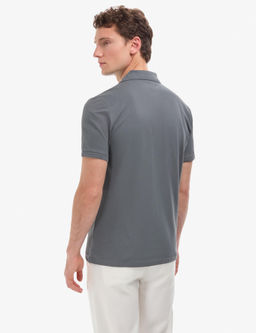 Antrasit Regular Fit %100 Pamuk K_vr_lmaz Polo Yaka Basic Ti__rt