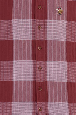 Рубашка мужская U.S. Polo Assn в шотландскую клетку красная  фото 12