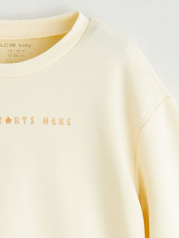 Bisiklet Yaka K?z Bebek Sweatshirt ve E?ofman Alt 2li