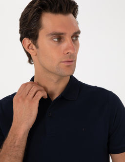 Lacivert Slim Fit %100 Pamuk Polo Yaka T-shirt - Cacharel фото 2