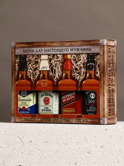 Подарочный набор Для настоящего мужчины, гель для душа во флаконах виски, 4?100 мл