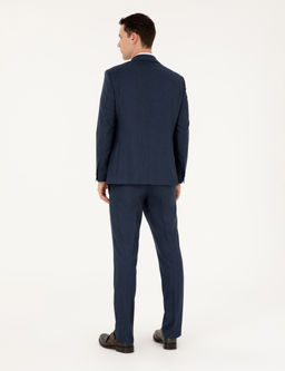 Lacivert Slim Fit Tak_m Elbise