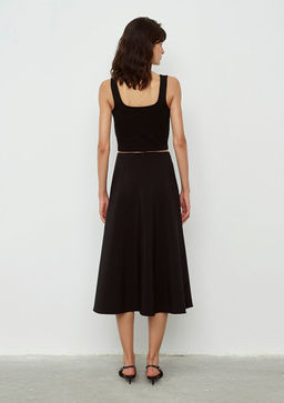 Kare Yaka Siyah Crop Top - Mavi фото 2