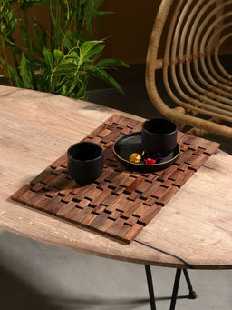 Коврик из тикового дерева, 40×30×0.7 см