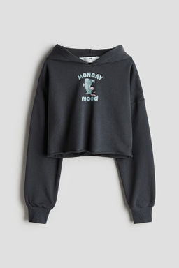 Sudadera cropped con capucha