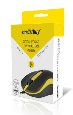 Мышь Smartbuy 329 "ONE" USB (SBM-329-KY) черно-желтая