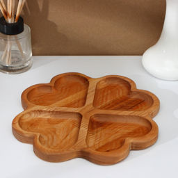 Менажница авторская Adelica Сердце, 4 секции, 22?22?1.8 см, дерево берёза, пропитана минеральным маслом, коричневая  фото 4