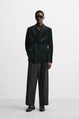 VELVET DOUBLE-BREASTED BLAZER