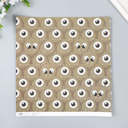 Цена за 5 шт. Бумага для скрапбукинга двусторонняя «Монстрики и листья», плотность 180 г, 30.5×32 см