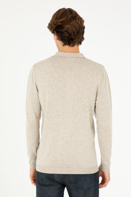 Erkek Slim Fit Polo Yaka Ta_ Melanj Basic Kazak