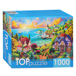 Пазлы 1000 TOPpuzzle "Деревня у моря"