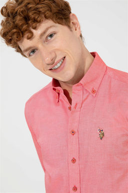 Мужская красная базовая рубашка с длинным рукавом Неожиданная скидка в корзине - U.s. polo assn фото 4