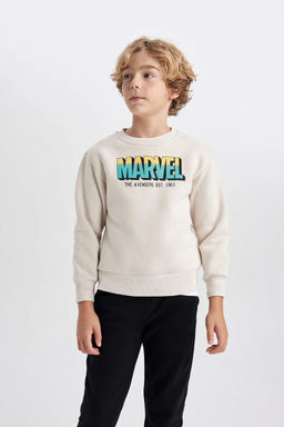 Толстая толстовка с капюшоном Marvel для мальчиков - Defacto фото 4