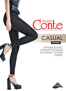 CONTE Матовые леггинсы в рубчик CASUAL bianco