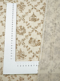 Фактурный хлопок с мережкой-полосой Летний прованс цв.коричневый, ш.1.45м, хл-100%, 90гр/м.кв - Купава фото 5